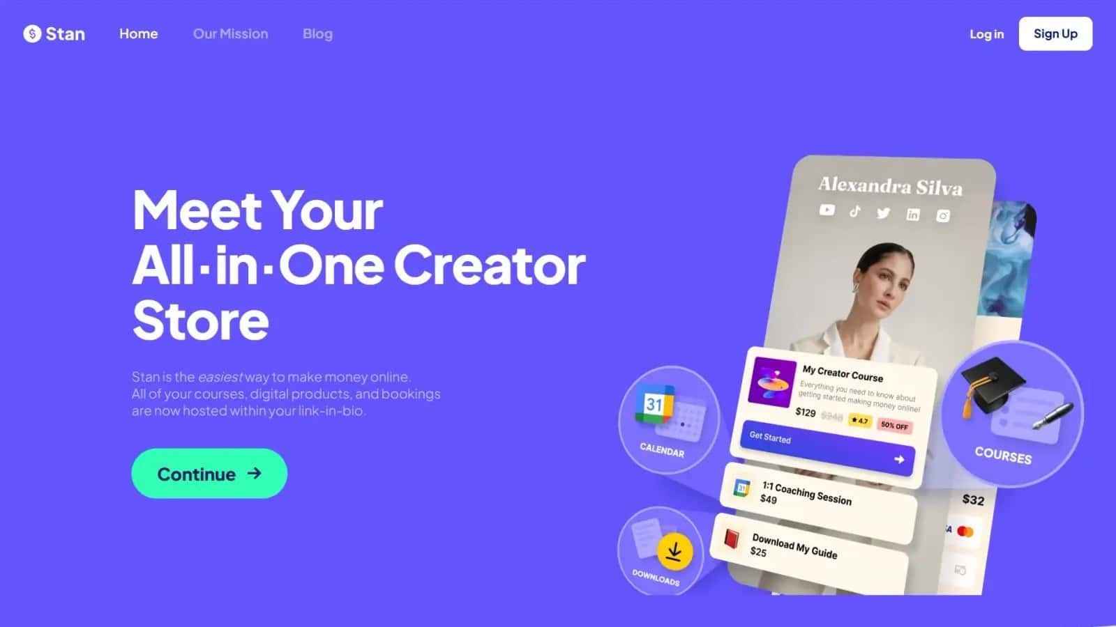 Stan high-converting Content Creation landing page making $3,569,654/mo
