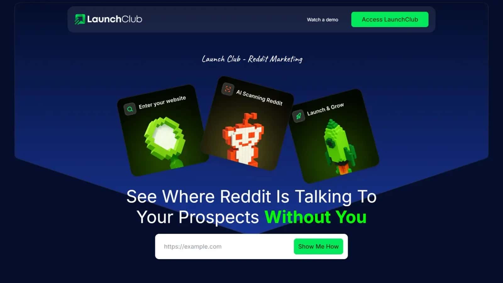 Launch Club high-converting Marketing landing page making $33,500/mo