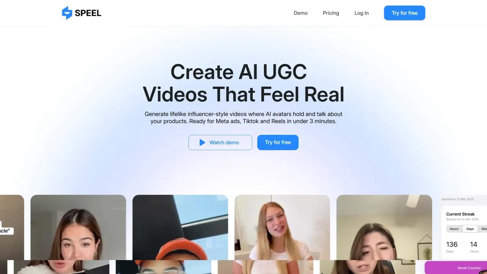 Speel.co high-converting Artificial Intelligence landing page making $65,843/mo