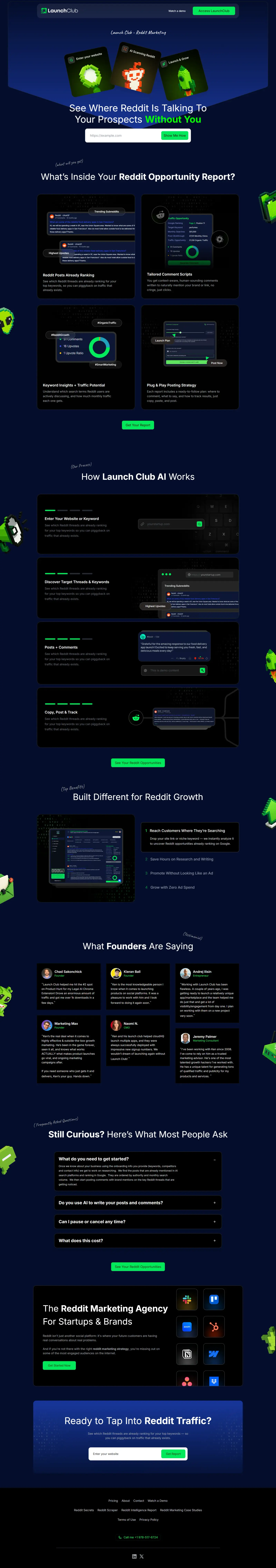 Launch Club high-converting Marketing landing page making $33,500/mo